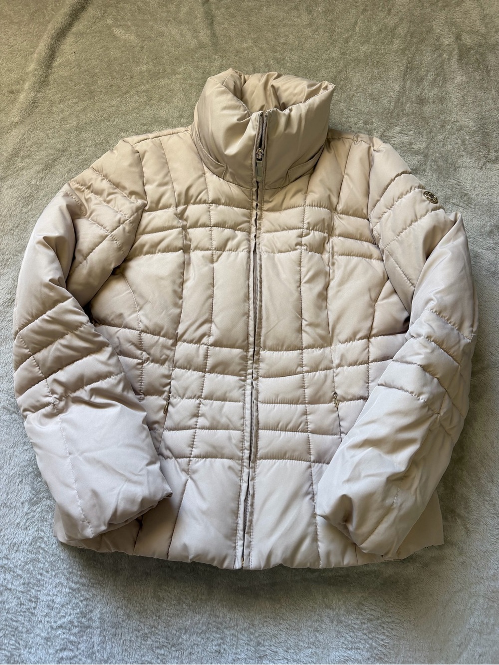 Calvin Klein Cream Quilted Puffer Jacket